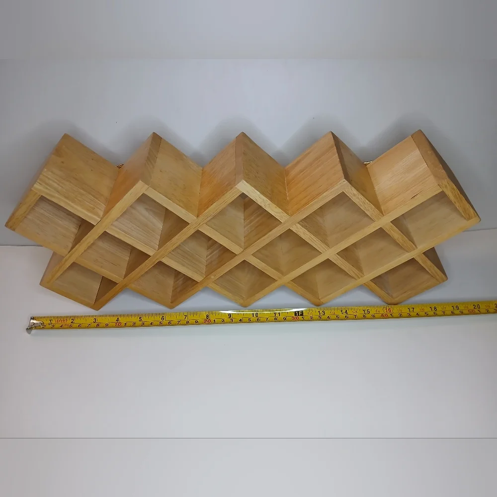 Vintage Wooden Multiple Cubby Display Shelf - 3 Rows Wooden Display Shelves
